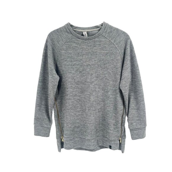 Varley Thermal Henley Gray Long Sleeve Sweater Top Zippers Sz Small - Picture 1 of 5